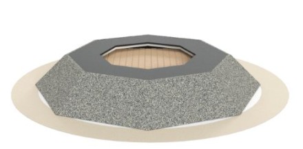 Восьмиугольный батут на платформе  