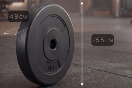 Диск 26 мм. пластиковый 5,0 кг VictoryFit VF-SPL26050 Диск 26 мм. пластиковый 5,0 кг VictoryFit VF-SPL26050