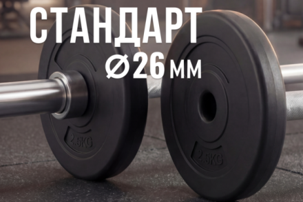 Диск 26 мм. пластиковый 2,5 кг VictoryFit VF-SPL26025 Диск 26 мм. пластиковый 2,5 кг VictoryFit VF-SPL26025