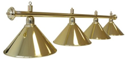 Лампа на четыре плафона "Elegance" (золотистая штанга, золотистый плафон D35см)
