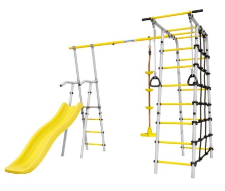 Дачный комплекс "Богатырь" + ДИСК качели Romana 103.07.06 (серый/жёлтый)