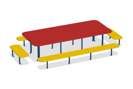 Стол со скамьями (на анкерных закладных) МФ-10.3