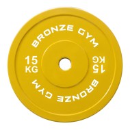 Диск олимпийский BRONZE GYM тяжелоатлетический желтый 15 кг