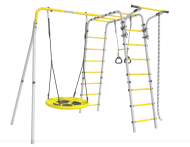Дачный комплекс "Весёлая лужайка-2" + ГНЕЗДО качели Romana (серый/жёлтый)