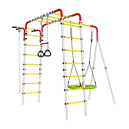  Дачный комплекс "Весёлая лужайка-2" + ГНЕЗДО качели Romana R 103.25.04 (серый/жёлтый)