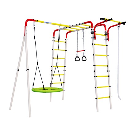  Дачный комплекс "Весёлая лужайка-2" + ГНЕЗДО качели Romana R 103.25.04 (серый/жёлтый)