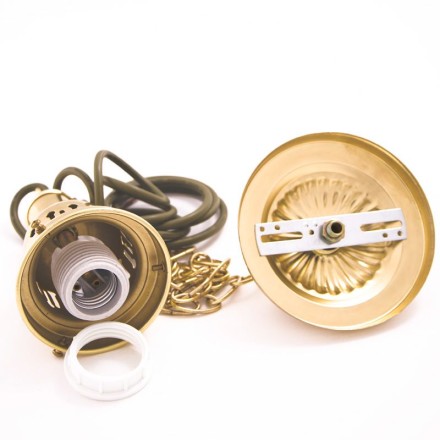 Лампа на один плафон "Evergreen" (золотистая чашка, зеленый плафон D35см)