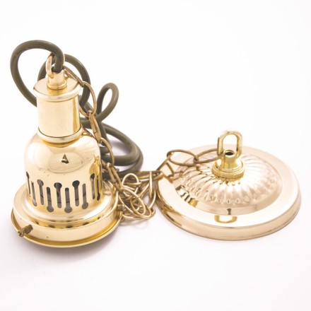 Лампа на один плафон "Evergreen" (золотистая чашка, зеленый плафон D35см)