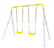 Качели двойные + ПЛАСТИКОВЫЕ качели Romana (серый/желтый, серый) R.103.28.04