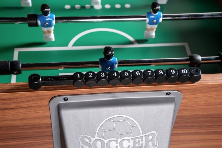 Игровой стол - футбол "PlayOff" (140х73х88см) коричнево-серый Игровой стол - футбол "PlayOff" (140х73х88см) коричнево-серый