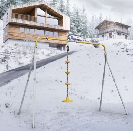 Качели двойные + ДИСК качели Romana R.103.28.04 (серый, серый/желтый)