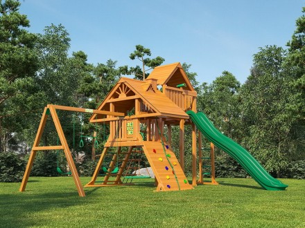 Деревянная детская площадка для дачи "Крепость Фани Deluxe" + Деревянная детская площадка для дачи "Крепость Фани Deluxe" +