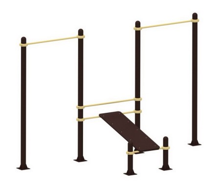 YSK33 Скамья для пресса с двумя турниками