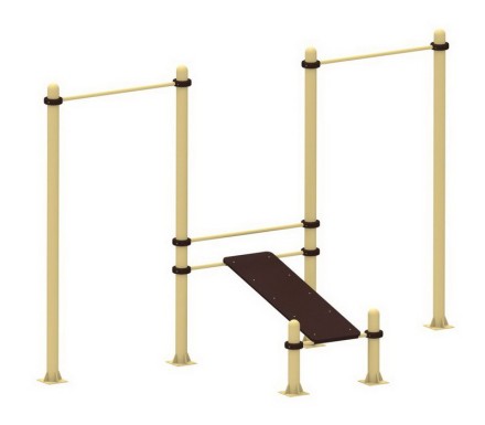 YSK33 Скамья для пресса с двумя турниками