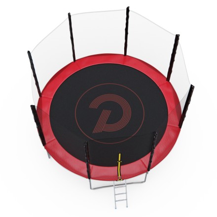 Батут с сеткой DFC PELPO 12ft с лестницей, RED Батут с сеткой DFC PELPO 12ft с лестницей, RED