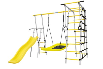 Дачный комплекс "Богатырь" + ЛОДКА качели Romana 103.07.06 (серый/жёлтый)