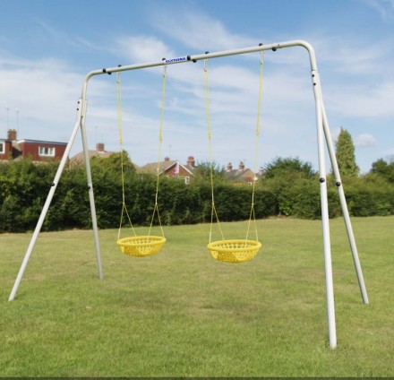 Качели двойные + СЕТКА качели Romana R.103.28.04 (серый, серый/желтый)