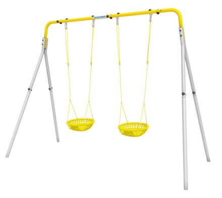 Качели двойные + СЕТКА качели Romana R.103.28.04 (серый, серый/желтый)