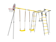 Дачный комплекс "Акробат 2" + ПЛАСТИКОВЫЕ качели Romana R 103.19.05 (серый/жёлтый)