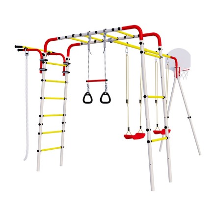 Дачный комплекс "Акробат 2" + ПЛАСТИКОВЫЕ качели Romana R 103.19.05 (серый/жёлтый)