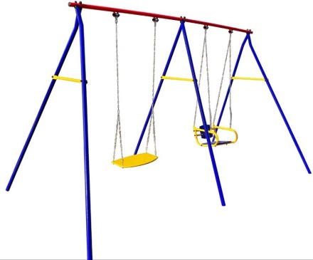 Качели дачные "Пионер 2" двойные качели цепные со спинкой + качели цепные