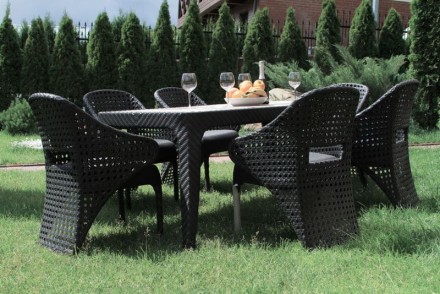 Комплект дачной мебели CHILD Обеденная группа цвет черный