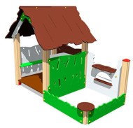 Детский домик "Хижина с песочницей"