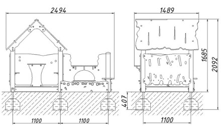 Детский домик "Хижина с песочницей"